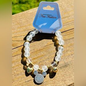 New Fashion NWT Glass Bead Mickey Inspired Stretch Bracelet